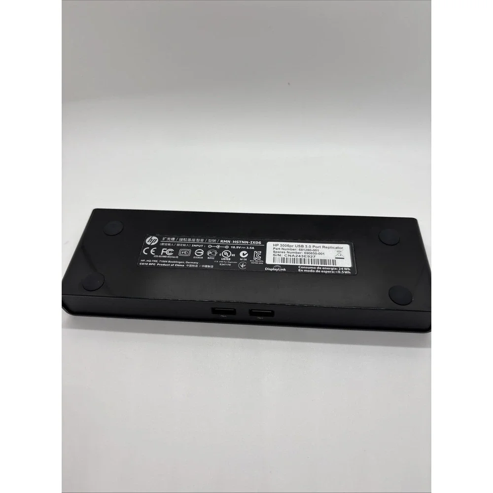 HP 3005PR 681280-001 USB 3.0 Port Replicator DisplayPort HDMI No Cable